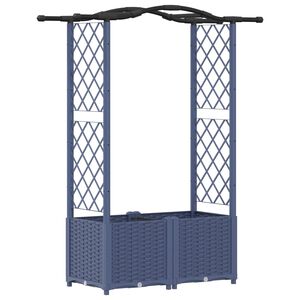 vidaXL H&aelig;vet Bed med Trellis og Tag Gr&aring; 125 x 40 x 138 cm PP