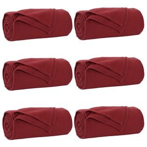 vidaXL Kastet&aelig;pper 6 stk. Bordeaux R&oslash;d 240 x 220 cm 4.28 kg Fleece
