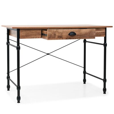 vidaXL skrivebord med skuffe 110 x 55 x 75 cm egetræsfarve