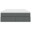 vidaXL Seng med opbevaring og madras M&oslash;rkegr&aring; 140 x 200 cm Polyester