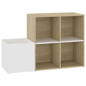 vidaXL skoskab 105x35,5x70 cm konstrueret tr&aelig; hvid og sonoma-eg
