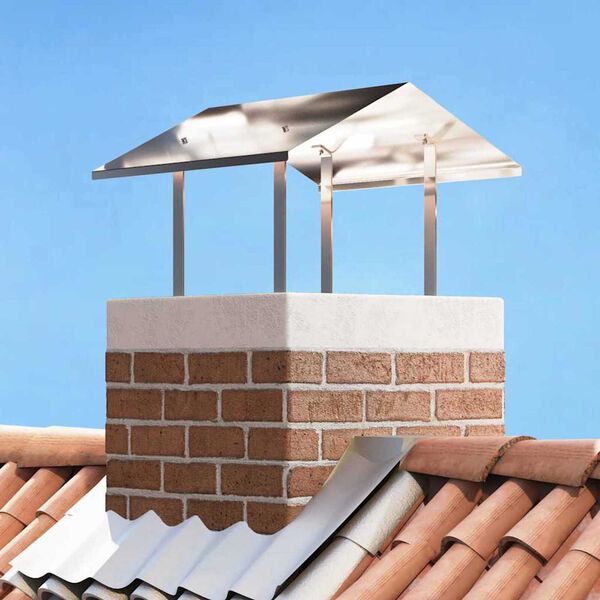 vidaXL Skorstenen h&aelig;tte S&oslash;lv 60 x 60 x 38 cm Rustfrit st&aring;l