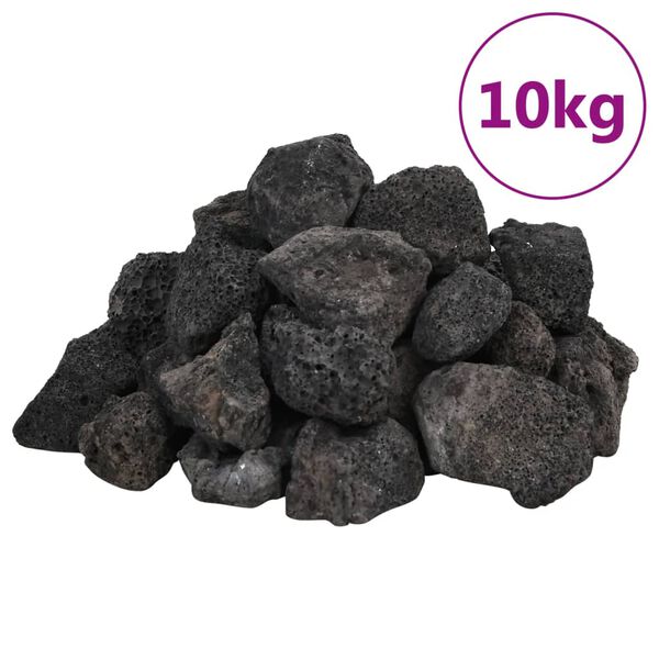 vidaXL vulkanske sten 10 kg 3-5 cm sort