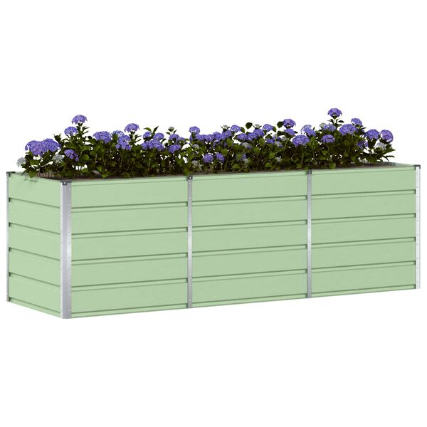 vidaXL Plantekasse Gr&oslash;n 240 x 80 x 75 cm St&aring;l