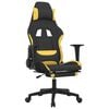 vidaXL gamingstol med massagefunktion + fodst&oslash;tte stof sort og gul