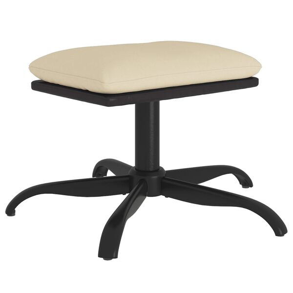 vidaXL fodskammel 60x60x36 cm stof og kunstlæder cremefarvet