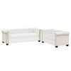 vidaXL 2-personers og 3-personers Chesterfield sofaer kunstl&aelig;der hvid