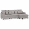 vidaXL 3-personers sofa med fodskammel 210 cm stof Lysegr&aring;