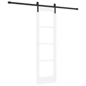 vidaXL Skyded&oslash;r ORKDAL Hvid 61 x 198,5 cm Massivt fyrretr&aelig; og glas