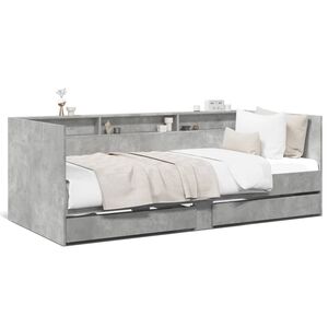 vidaXL daybed med skuffer uden madras 100x200 cm betongr&aring;