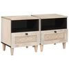vidaXL Natskab 2 pcs Beige 40 x 33 x 46 cm Massivt akacietr&aelig;