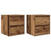 vidaXL v&aelig;gh&aelig;ngte sengeborde 2 stk. 38x34x40 cm antikt tr&aelig;