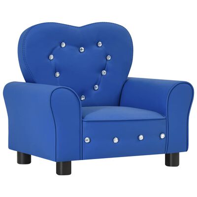 vidaXL lænestol til børn kunstlæder blå