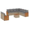 vidaXL sofas&aelig;t til haven 10 dele med hynder polyrattan beige
