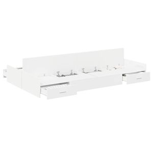 vidaXL Seng med opbevaring med d&oslash;r Hvid 120 x 200 cm Konstrueret tr&aelig;