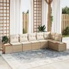 vidaXL Havesofa S&aelig;t med pude 6 pcs beige og cremefarvet Poly rattan