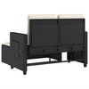 vidaXL havebænk med hynder og lænefunktion polyrattan sort