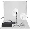 vidaXL fotostudies&aelig;t med lampes&aelig;t og baggrund