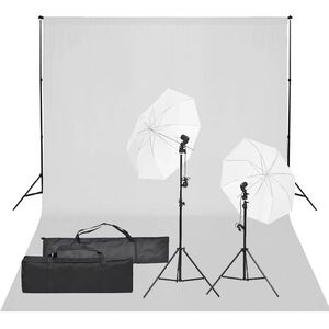vidaXL fotostudies&aelig;t med lampes&aelig;t og baggrund