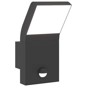vidaXL udend&oslash;rs LED-v&aelig;glampe med sensor trykst&oslash;bt aluminium sort