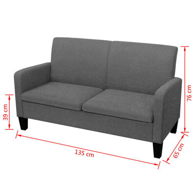 vidaXL 2-personers sofa 135 x 65 x 76 cm mørkegrå