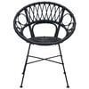 vidaXL Spisestuestol 2 pcs Sort 65 x 55,5 x 81 cm Rattan og Jern