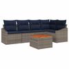 vidaXL Havesofa S&aelig;t med opbevaring 6 pcs Gr&aring; og Marinebl&aring; polyrattan
