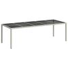 vidaXL havebord 250x100x75 cm polyrattan og h&aelig;rdet glas hvid