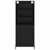vidaXL Highboard Sort eg 69,5 x 34 x 180 cm Konstrueret tr&aelig;