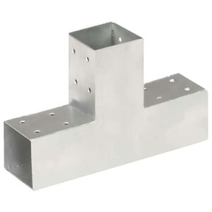vidaXL stolpebeslag T-form 71x71 mm galvaniseret metal