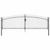 vidaXL Dobbelt Port WOERDEN 400 x 174,5 cm St&aring;l Gr&aring; L&aring;ses