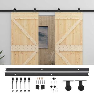vidaXL Skyded&oslash;r 2 stk. 80 x 210 cm Massivt fyrretr&aelig;