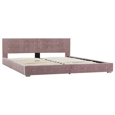 vidaXL seng med madras i memoryskum 180 x 200 pink fløjl