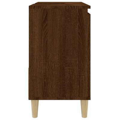 vidaXL badeværelsesskab 65x33x60 cm konstrueret træ brun egetræsfarve