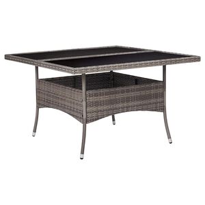 vidaXL udend&oslash;rs spisebord polyrattan og glas gr&aring;