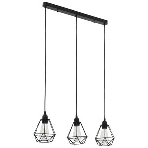 vidaXL loftlampe med diamantdesign 3 x E27-pærer sort
