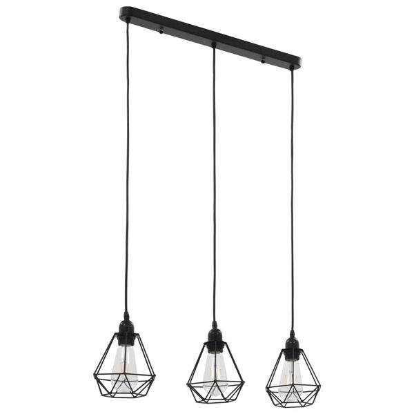vidaXL loftlampe med diamantdesign 3 x E27-pærer sort