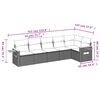 vidaXL sofas&aelig;t til haven 6 dele med hynder polyrattan sort