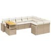 vidaXL sofas&aelig;t til haven 10 dele med hynder polyrattan beige