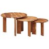vidaXL Nesting Kaffeborde 3 stk. Brun &Oslash; 54 x 40 cm Massivt Akacietr&aelig;