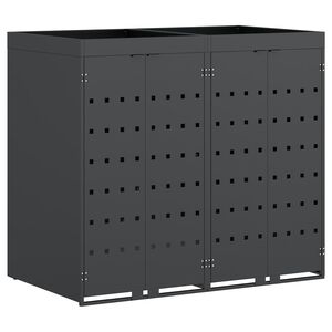 vidaXL Wheelie Bin Opbevaring til 2 Affaldscontainere Antracit