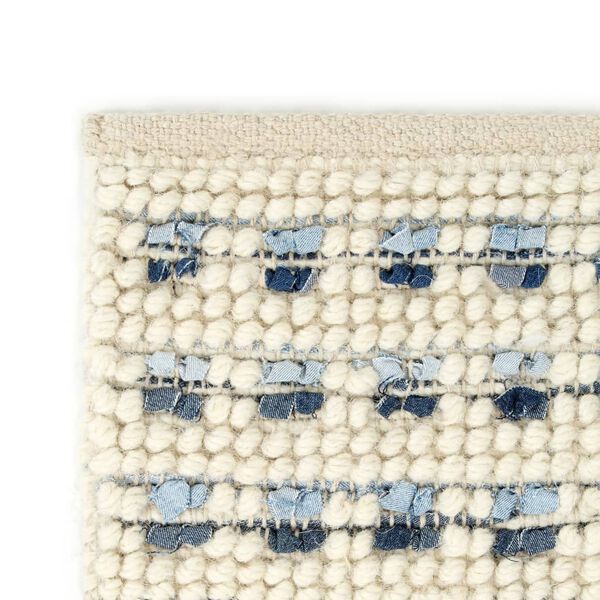 vidaXL gulvt&aelig;ppe 120 x 170 cm denim og uld bl&aring;/hvid
