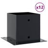vidaXL stolpef&oslash;dder firkantet 12 stk. 141x141 mm pulverlakeret st&aring;l