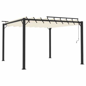 vidaXL pavillon 3x3 m med lameltag stof og aluminium cremefarvet