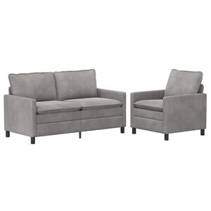 vidaXL Sofa S&aelig;t 2 stk. Lysegr&aring; Fl&oslash;jl