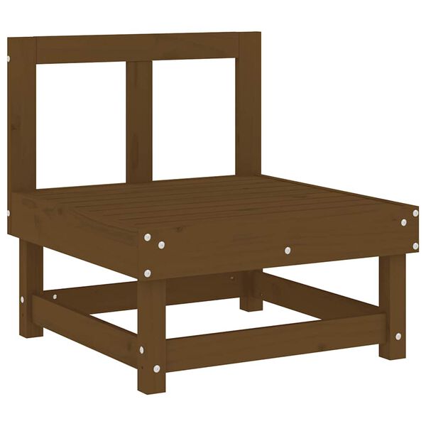 vidaXL midtermodul med hynder massivt fyrretræ gyldenbrun