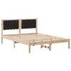 vidaXL Sengestel med hovedg&aelig;rde Sort 140 x 190 cm Massiv fyrretr&aelig;