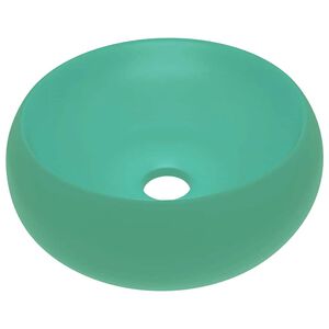 vidaXL luksuri&oslash;s h&aring;ndvask 40x15 cm rund keramik mat lysegr&oslash;n