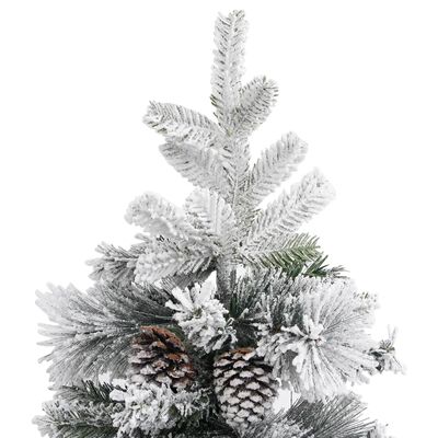 vidaXL juletræ med puddersne og grankogler 195 cm PVC & PE