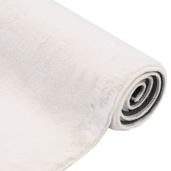 vidaXL gulvt&aelig;ppe 180x270 cm kunstig kaninpels cremefarvet